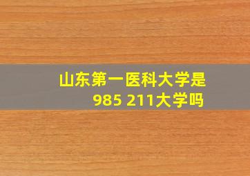 山东第一医科大学是985 211大学吗